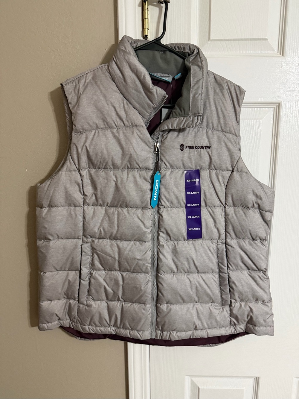 Free Country Women's Light Gray Quilted Puffer Vest